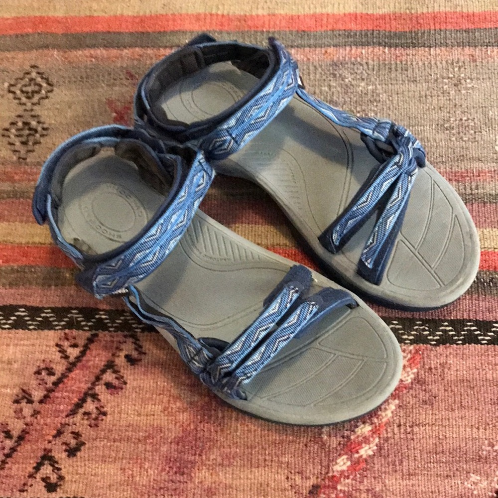 Blue Tevas Size 10